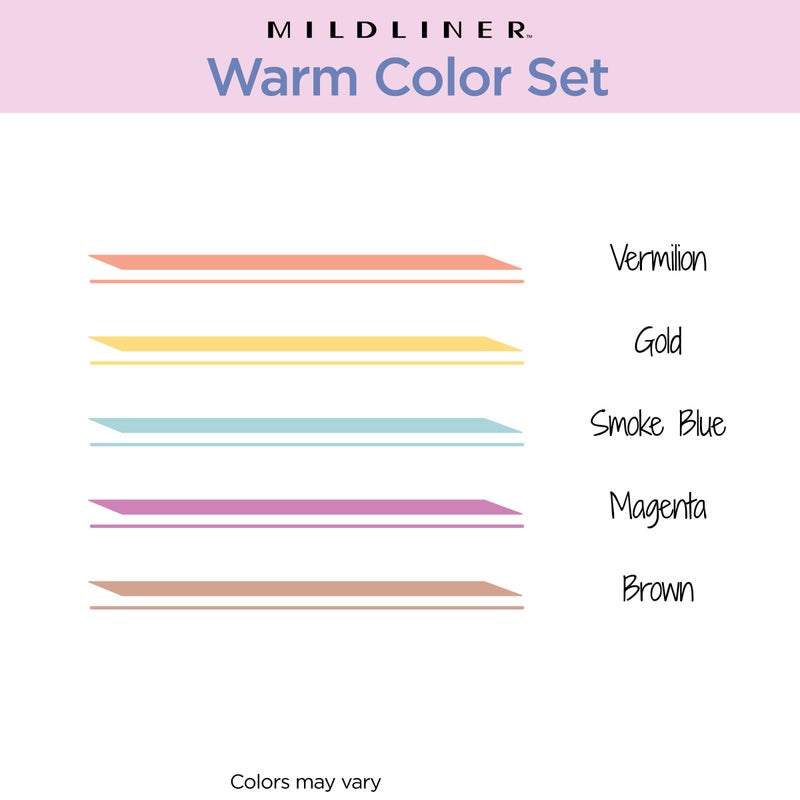 Zebra Pen Mildliner Dual-Tip Highlighter Set, Broad and Fine Point Tips, No Bleed, Ideal for Bible Highlighting, Journaling, Note-Taking and School Supplies, Assorted Warm Ink Colors, 5-Pack (78305) - Image 3
